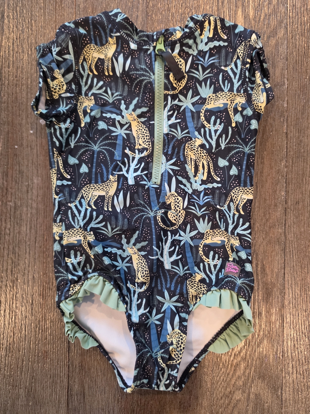 Ruffle Butt 4t Short Sleeve Swimsuit Leopard Jungle Theme